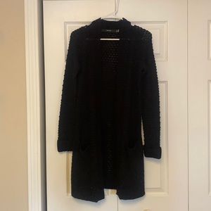 Long black sweater cardigan